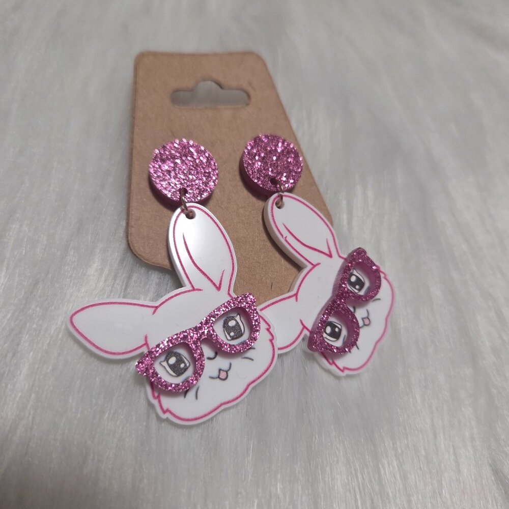 Rabbit dangle easter earrings